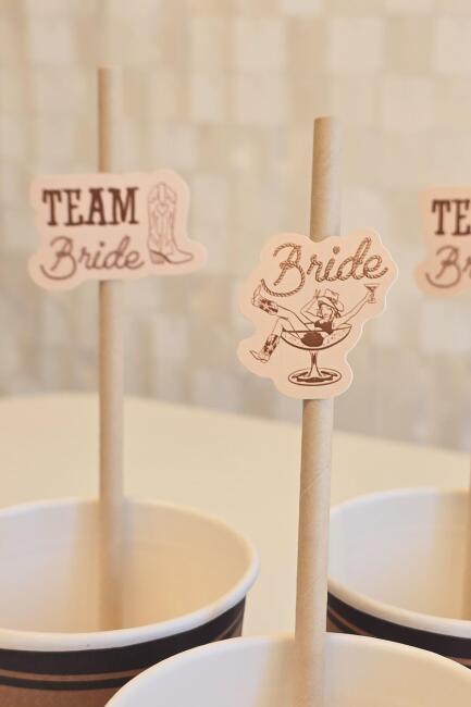 Bride Pipet Seti Last Rodeo Kovboy Konsept Bekarlığa Veda Bride Party Süslü Pipet Takımı 5 li - 4