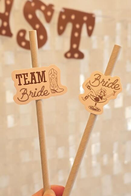 Bride Pipet Seti Last Rodeo Kovboy Konsept Bekarlığa Veda Bride Party Süslü Pipet Takımı 5 li