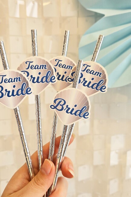 Bride Pipet Seti Marin Konsept Bekarlığa Veda Bride Party Süslü Pipet Takımı 5 li - 2