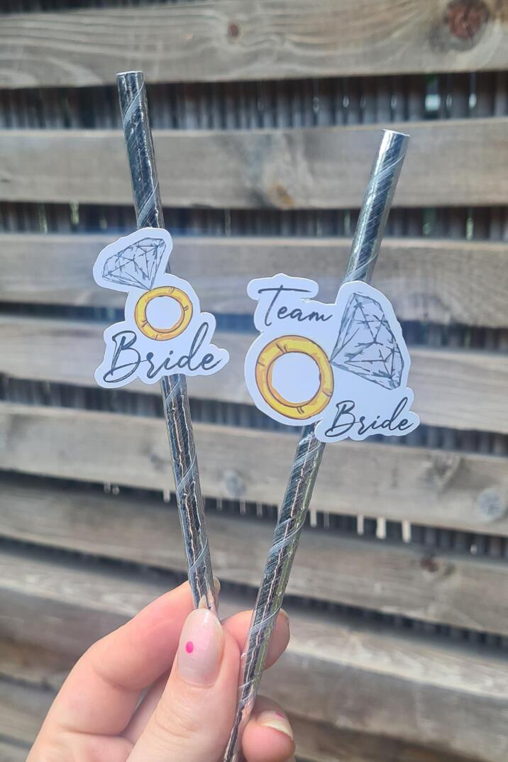 Bride Pipet Seti Tektaş Konsept Bekarlığa Veda Bride Party Süslü Pipet Takımı 5 li - 3