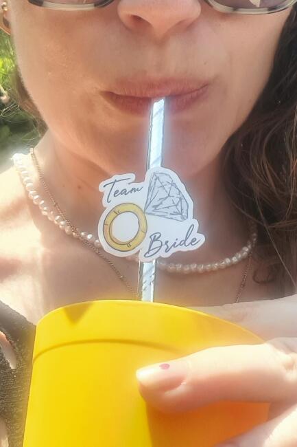 Bride Pipet Seti Tektaş Konsept Bekarlığa Veda Bride Party Süslü Pipet Takımı 5 li - 4