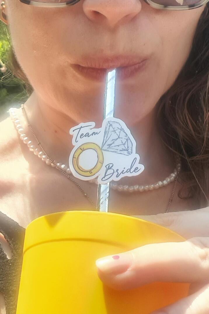 Bride Pipet Seti Tektaş Konsept Bekarlığa Veda Bride Party Süslü Pipet Takımı 5 li - 4
