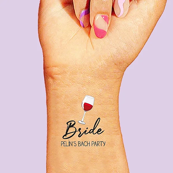 Bride Şarap Konsept İsme Özel Dövme - 1
