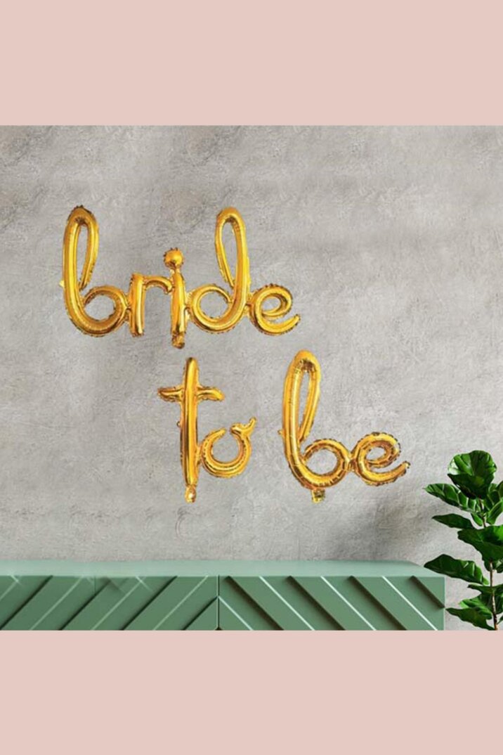 Bride To Be Balon , El Yazısı İmza Gold Renk Bekarlığa Veda Balonu - 1