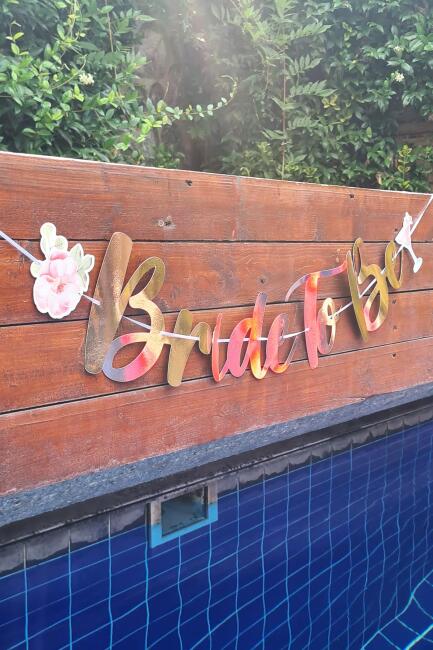 Bride To Be Banner Rose Gold Parlak Çiçek Kadeh Kartlı Bride To Be Yazısı Duvar Süsü - 3