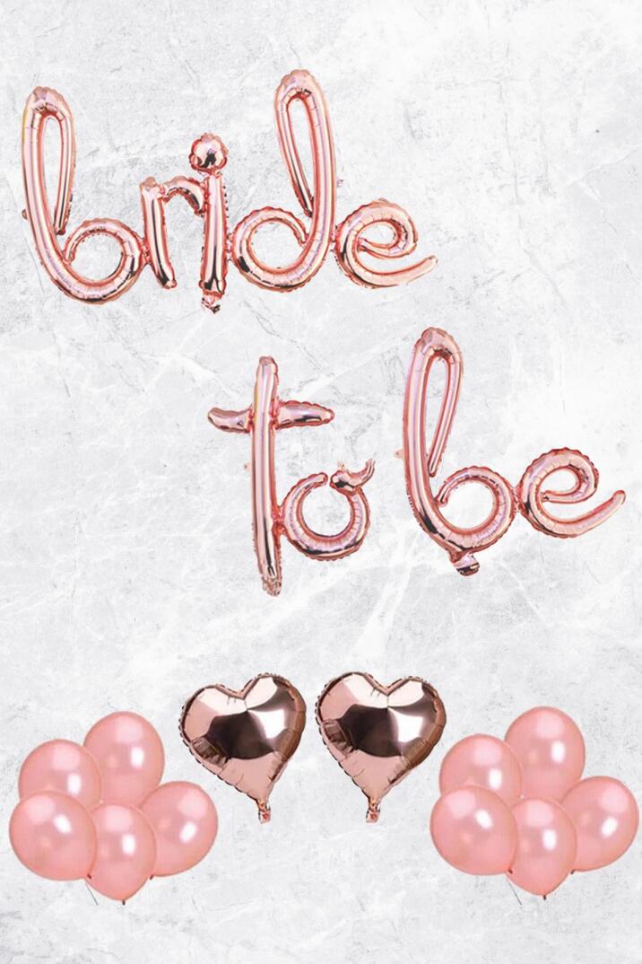 Bride To Be Folyo Balon Seti - Bekarlığa Veda Bride Partisi Balon Süsleme Rose Gold - 1