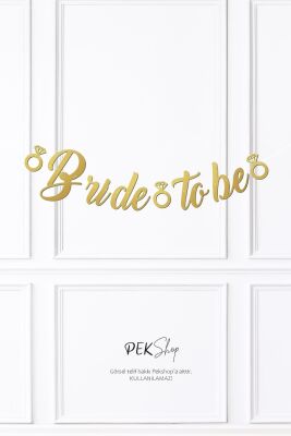 Bride To Be Kaligrafi Banner Gold - 1