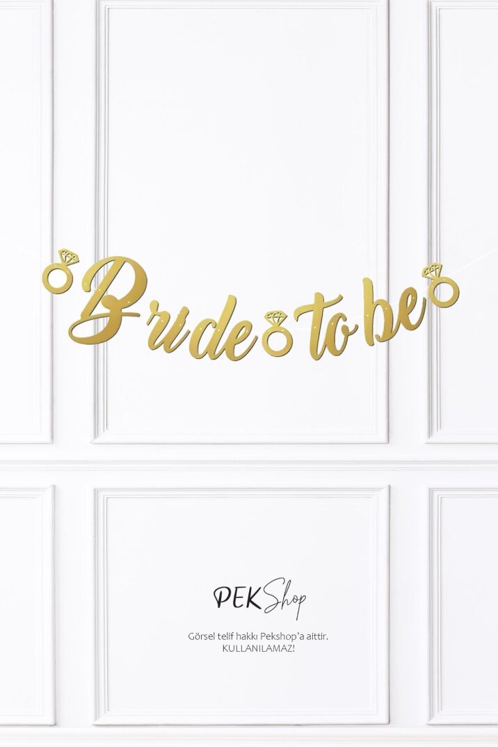Bride To Be Kaligrafi Banner Gold - 1