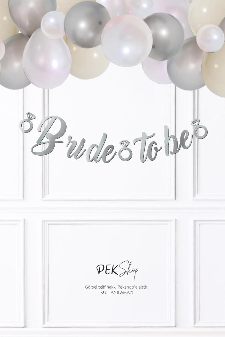 Bride To Be Kaligrafi Banner Gümüş - 2