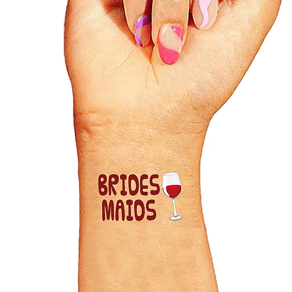 Bridesmaid Şarap Konsept Dövme - 1
