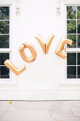 Büyük LOVE Folyo Balon Paketi - Altın - 1