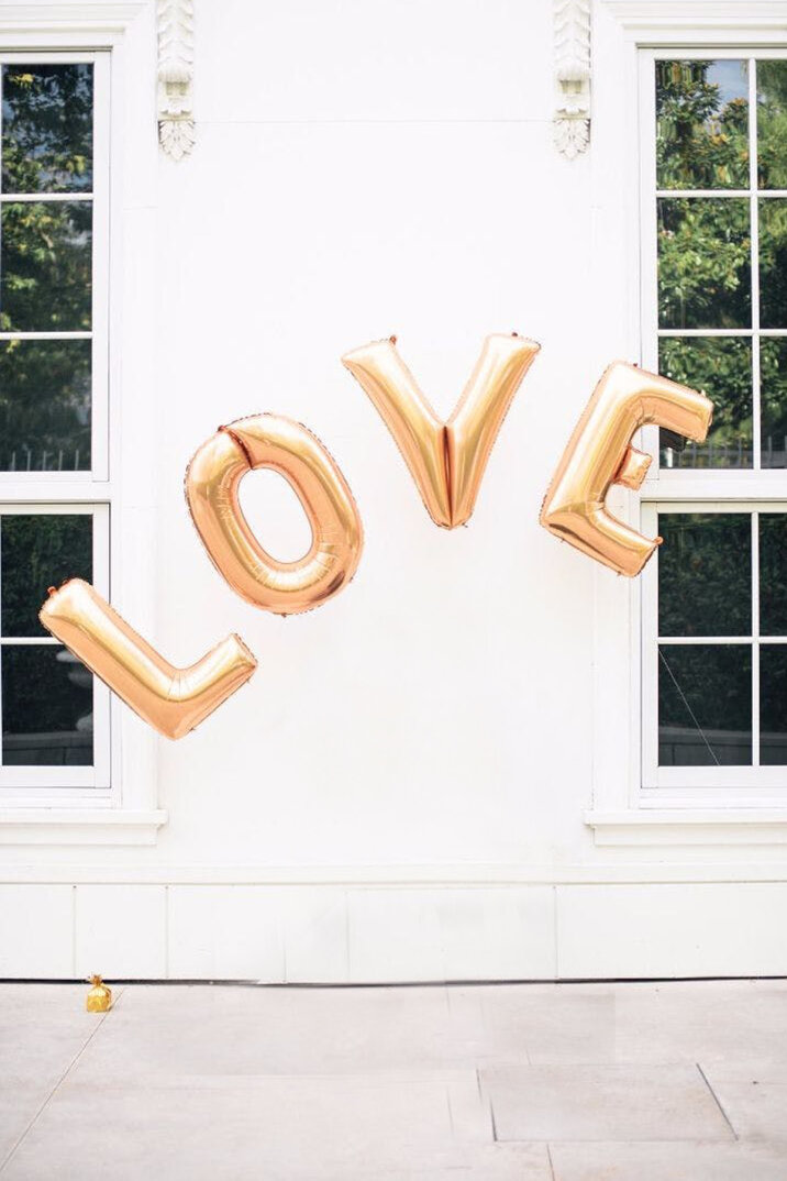 Büyük LOVE Folyo Balon Paketi - Altın - 1