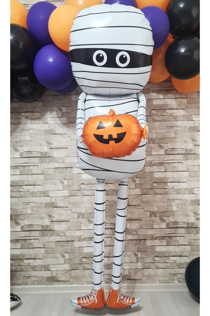 Büyük Mumya Folyo Balon Cadılar Bayramı Halloween Süsleri Dev Mumya Folyo Balon - 1