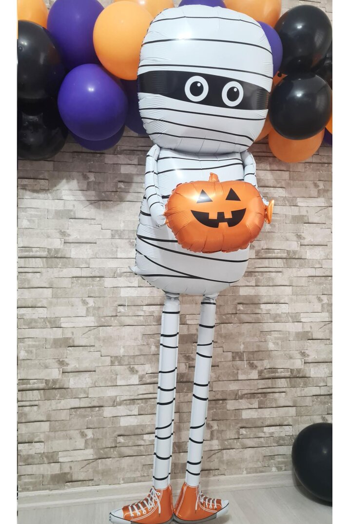 Büyük Mumya Folyo Balon Cadılar Bayramı Halloween Süsleri Dev Mumya Folyo Balon - 3
