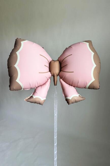 Büyük Retro Fiyonk Folyo Balon PEMBE Retro Renkler Fiyonk Şekilli Folyo Balon 60x90cm - 4