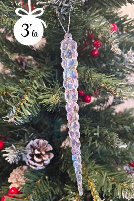 Buz Sarkıt Yılbaşı Ağaç Süsü 3lü Paket - 5