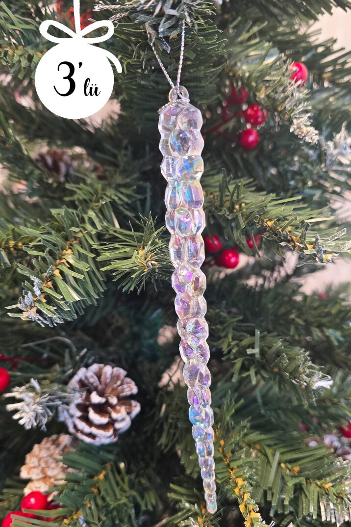 Buz Sarkıt Yılbaşı Ağaç Süsü 3lü Paket - 5