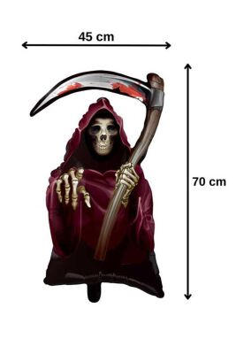 Cadılar Bayramı Azrail Balon Oraklı İskelet Azrail Halloween Balonu - 2