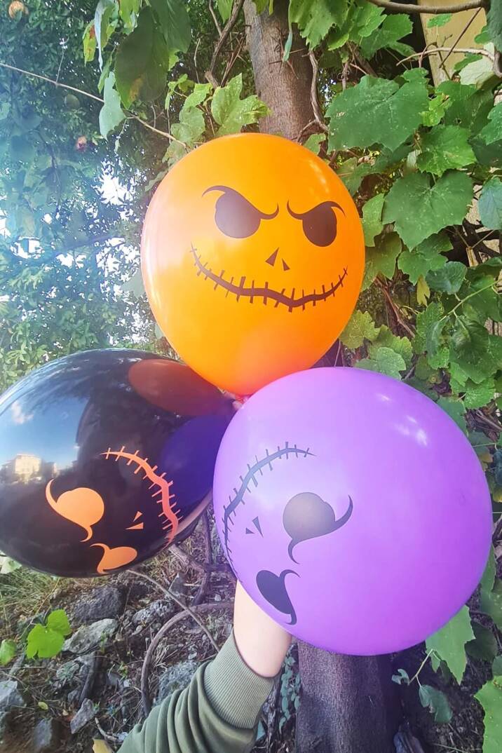 Cadılar Bayramı Balonları 10lu Paket Halloween Baskılı Balonlar - 2