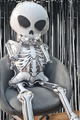 Cadılar Bayramı Balonu İskelet Şeklinde Parlak Halloween İskelet Balon - 2