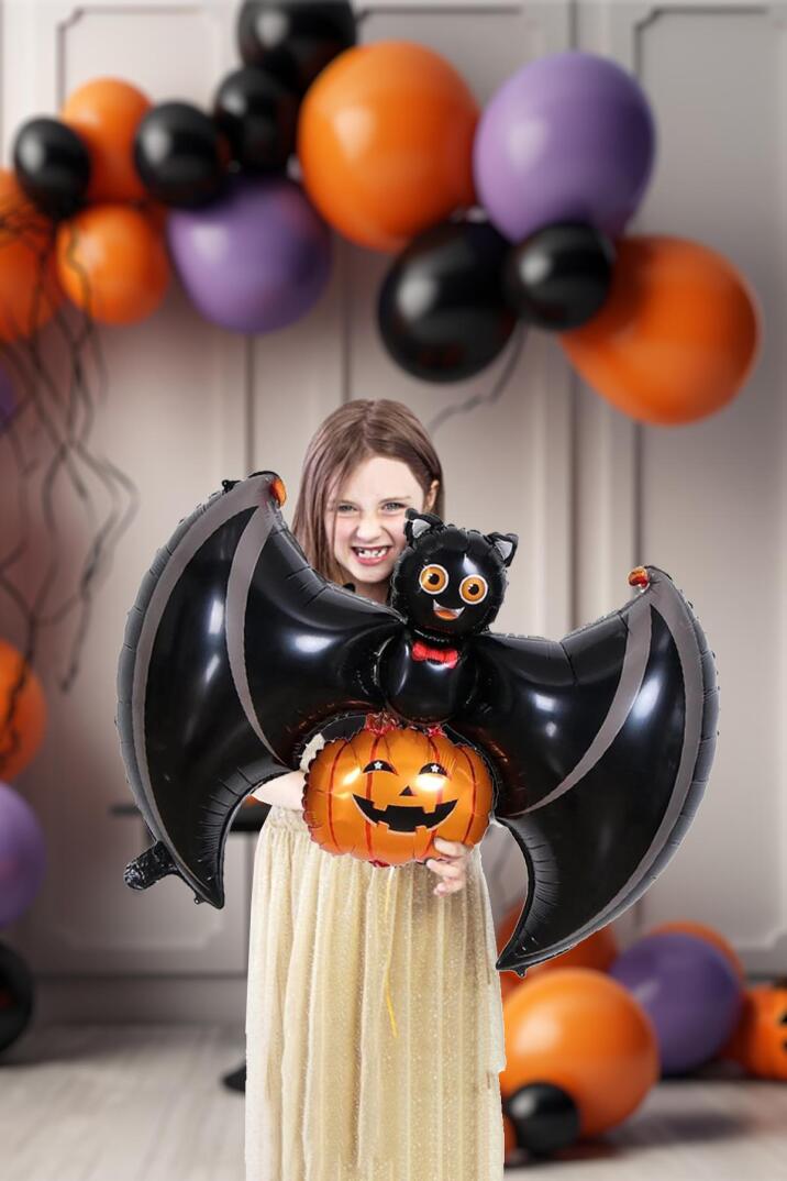 Cadılar Bayramı Balonu Yarasa Balkabağı Halloween Balonu - 1