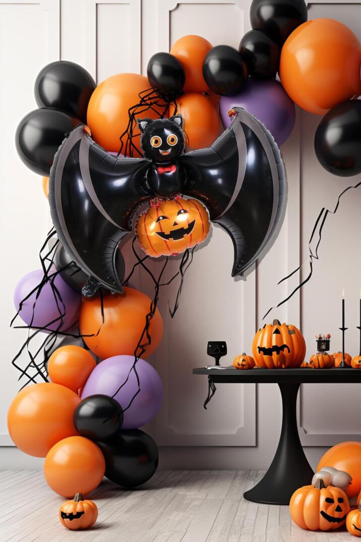 Cadılar Bayramı Balonu Yarasa Balkabağı Halloween Balonu - 2