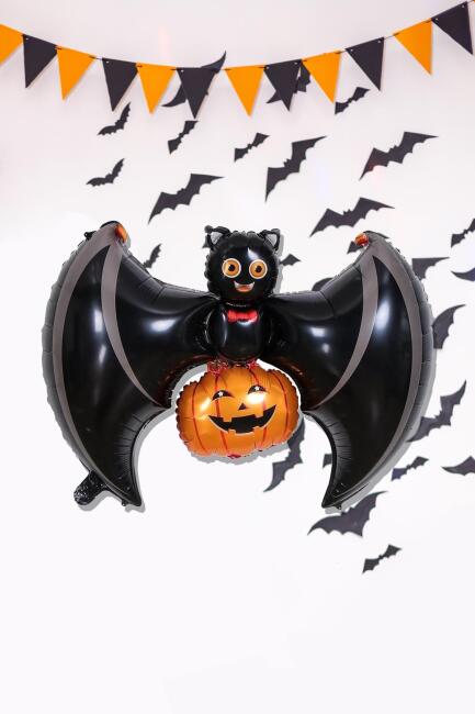 Cadılar Bayramı Balonu Yarasa Balkabağı Halloween Balonu - 3