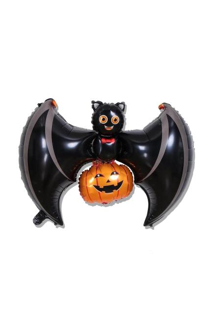 Cadılar Bayramı Balonu Yarasa Balkabağı Halloween Balonu - 4