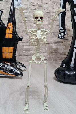 Cadılar Bayramı İskelet Figür Şekil Alabilen İskelet Büyük Boy 60cm - 6