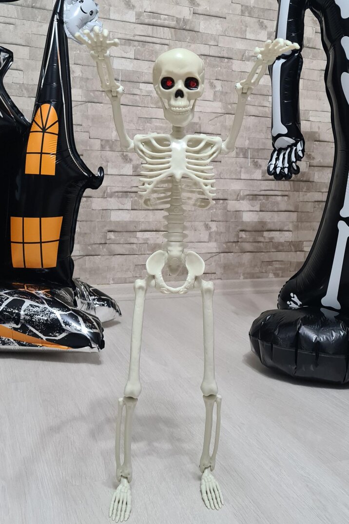 Cadılar Bayramı İskelet Figür Şekil Alabilen İskelet Büyük Boy 60cm - 6