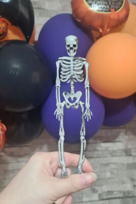 Cadılar Bayramı İskelet Figür Süsler İpli Halloween Süsleri 4lü İskelet Figürler 14cm - 3