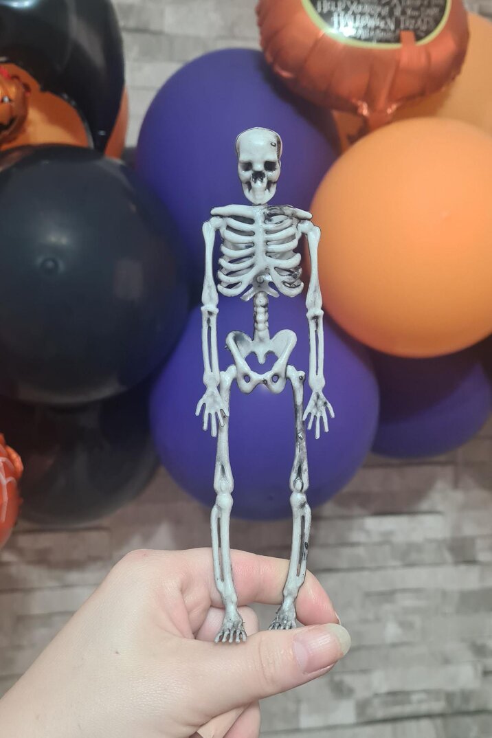 Cadılar Bayramı İskelet Figür Süsler İpli Halloween Süsleri 4lü İskelet Figürler 14cm - 3