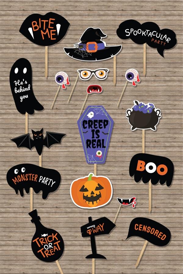 Cadılar Bayramı Konsept Halloween Konuşma Balonları Seti - 1