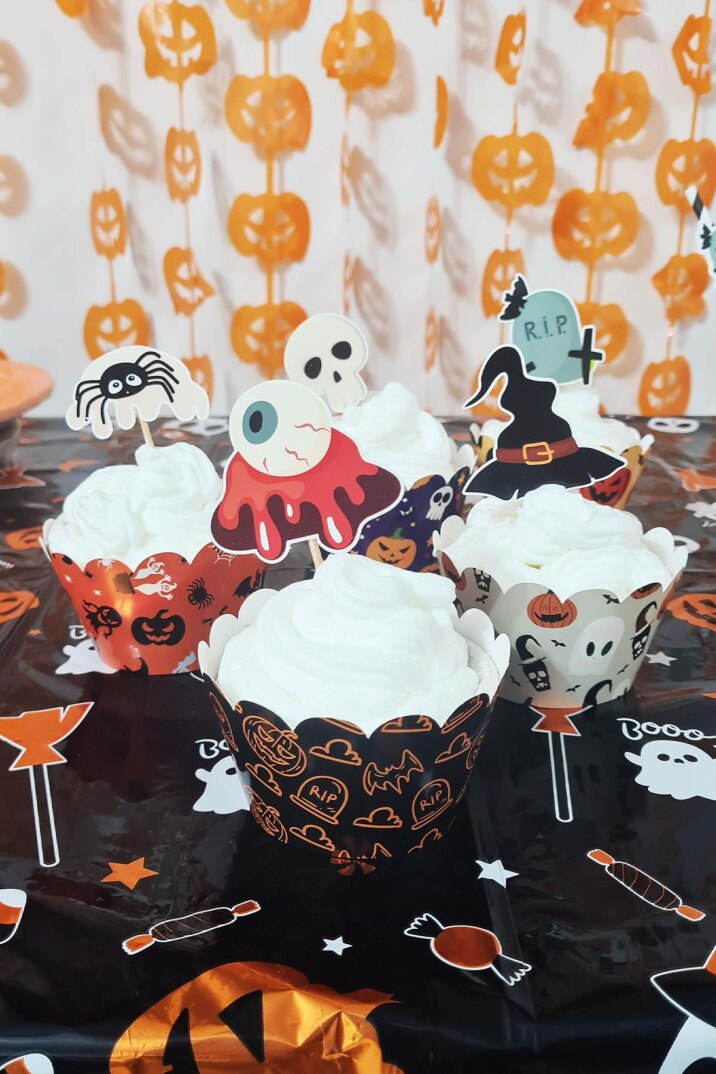 Cadılar Bayramı Korkunç Kürdan Süsleri Model 2 Cupcake Süsleri Lüks Büyük Boy 10lu Paket - 1