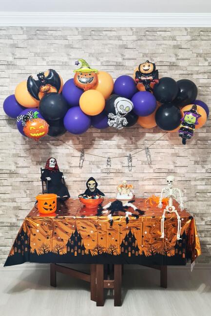 Cadılar Bayramı Parti Balon Süsleme Seti Halloween Balon Zinciri 38 Parça - 1