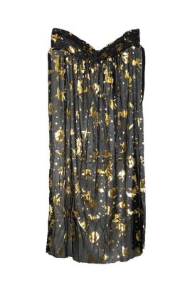 Cadılar Bayramı Pelerin Lüks Siyah Üzeri Gold Baskılı Halloween Pelerin - 1