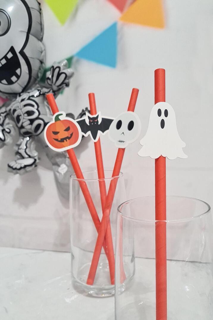 Cadılar Bayramı Pipet Süsleri Lüks Büyük Boy Parti Pipeti 10lu Paket - 1