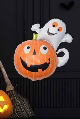 Cadılar Bayramı Sevimli Hayalet Balkabağı Folyo Balon Halloween Balonu - 1