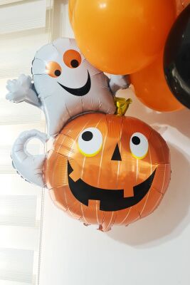 Cadılar Bayramı Sevimli Hayalet Balkabağı Folyo Balon Halloween Balonu - 4