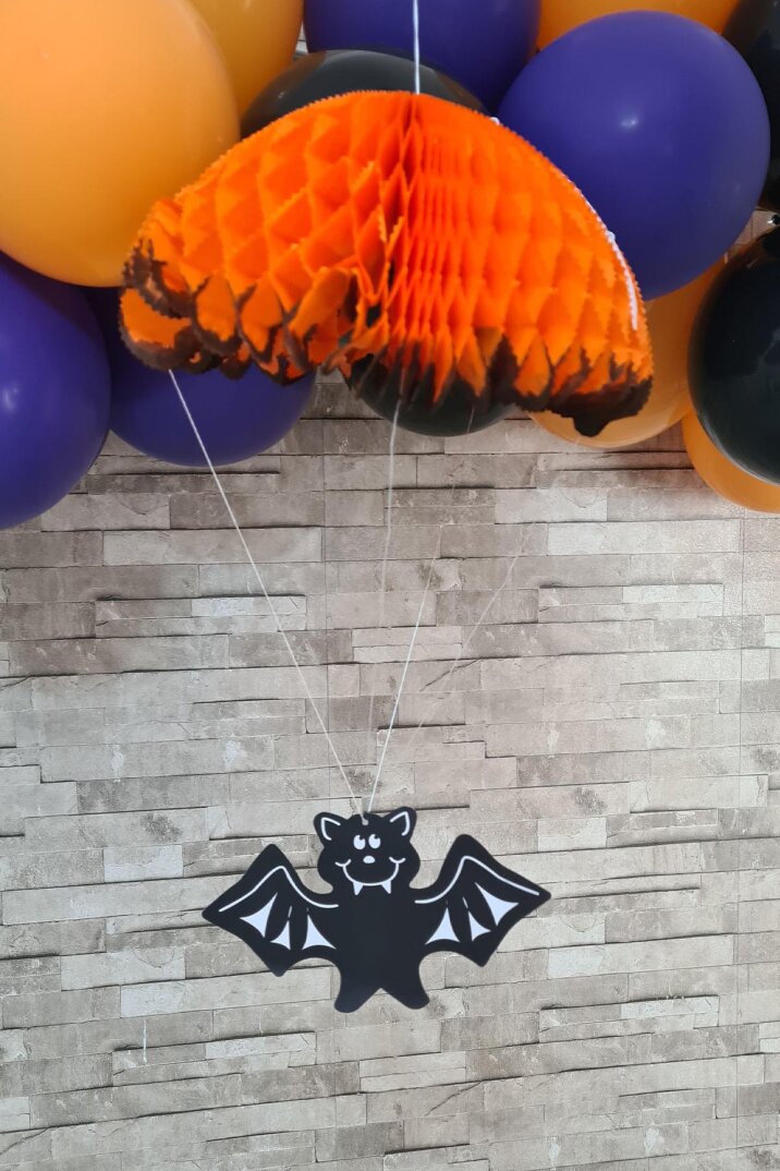 Cadılar Bayramı Tavan Süsü Yarasa Paraşüt Süs Halloween Süsü - 1