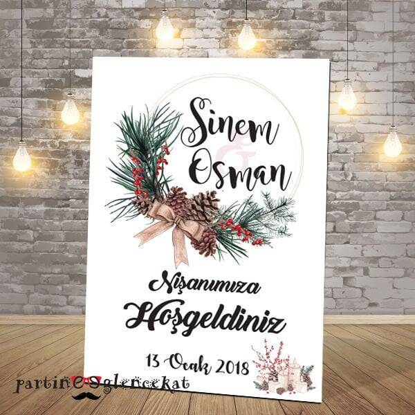 Çam Kozalak Konsept Karşılama Panosu - 1