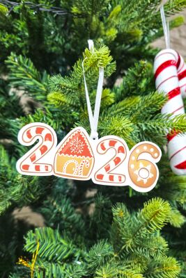 Candy Cane 2026 Ginger House Kurabiye Ev Tema Yılbaşı Ağaç Süsü - 2