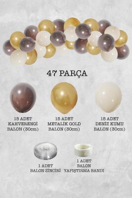Cappuccino Konsept Balon Zinciri Parti Balon Seti 47 Parça - 2