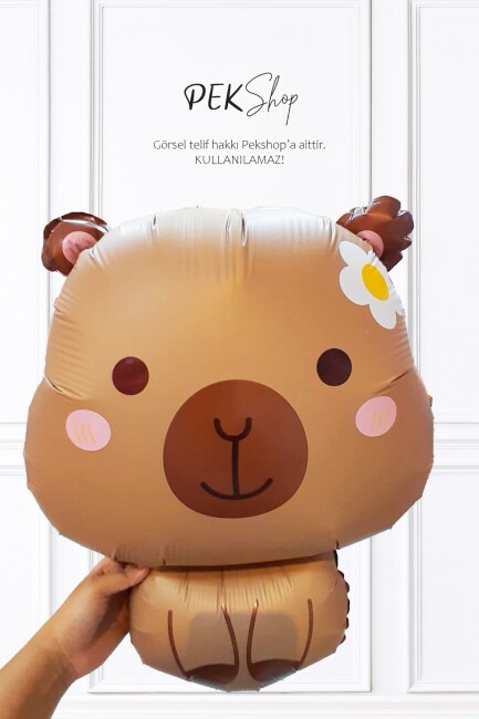 Capybara Folyo Balon Kapibara Şekilli Balon Kahve - 3