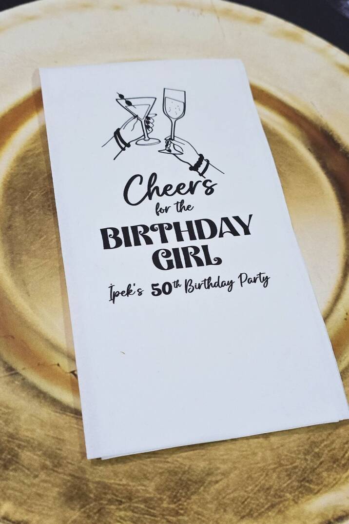 Cheers for the Birthday Girl Konsept Baskılı Peçete - 1