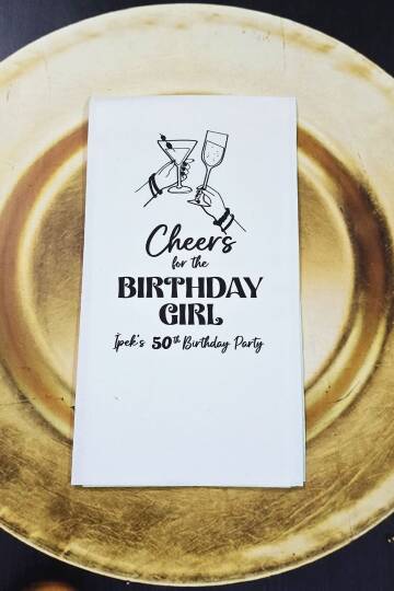 Cheers for the Birthday Girl Konsept Baskılı Peçete - 2
