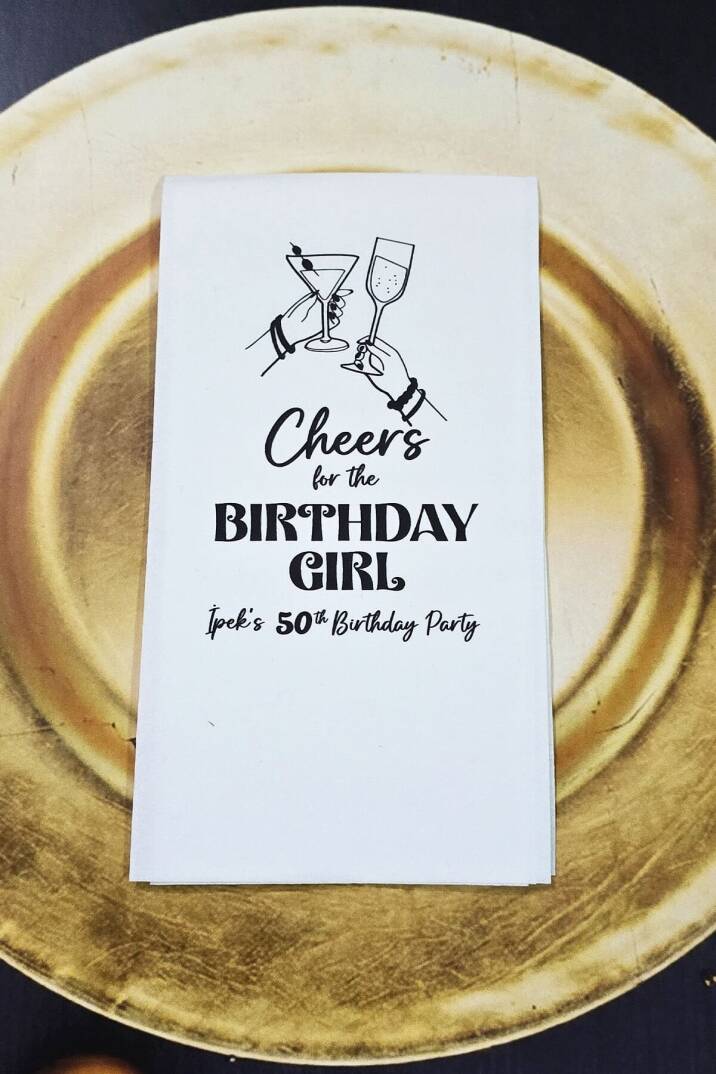 Cheers for the Birthday Girl Konsept Baskılı Peçete - 2