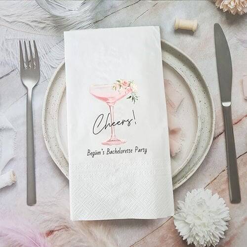 ''Cheers for the Bride'' Şampanya Konsept Bekarlığa Veda İsimli Peçete - 1