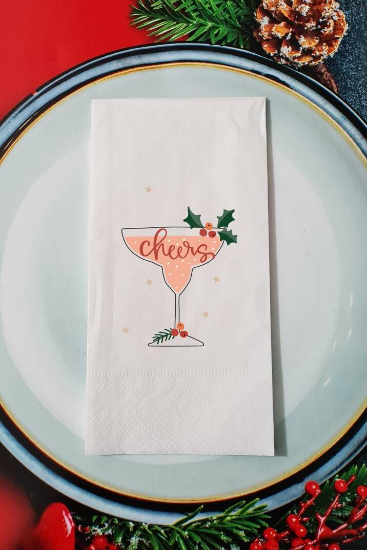 Cheers Kokteyl Yılbaşı - Yeni Yıl Sunum Peçetesi - 1
