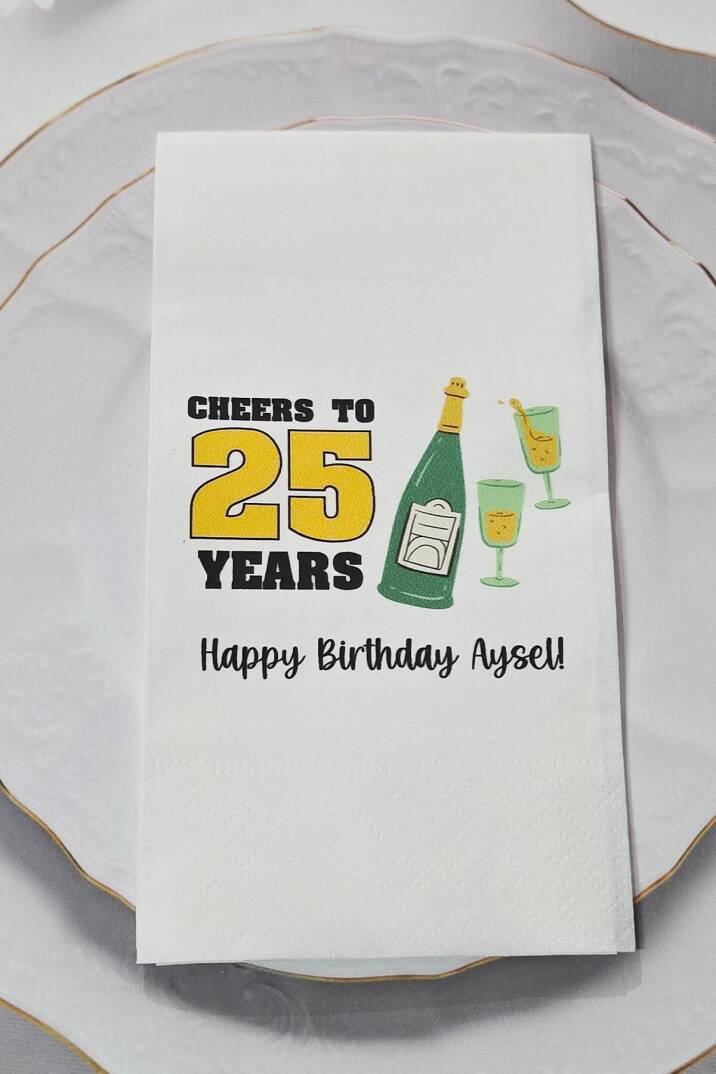 Cheers Konsept Doğum Günü Baskılı Peçete - 1